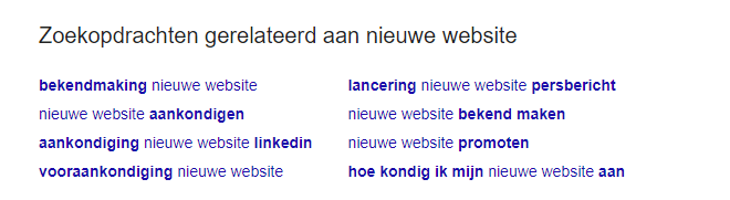 Gerelateerde zoekopdrachten